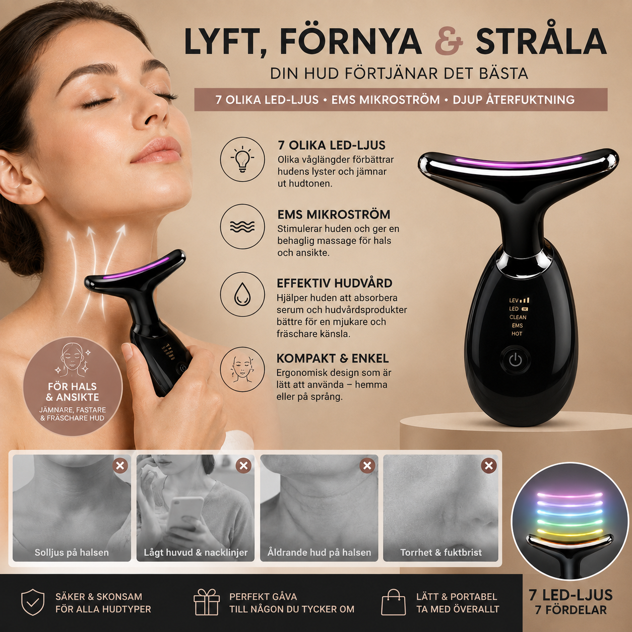 NEVIQ Beauty Facebook ad: Ge hals och ansikte lite extra omtanke