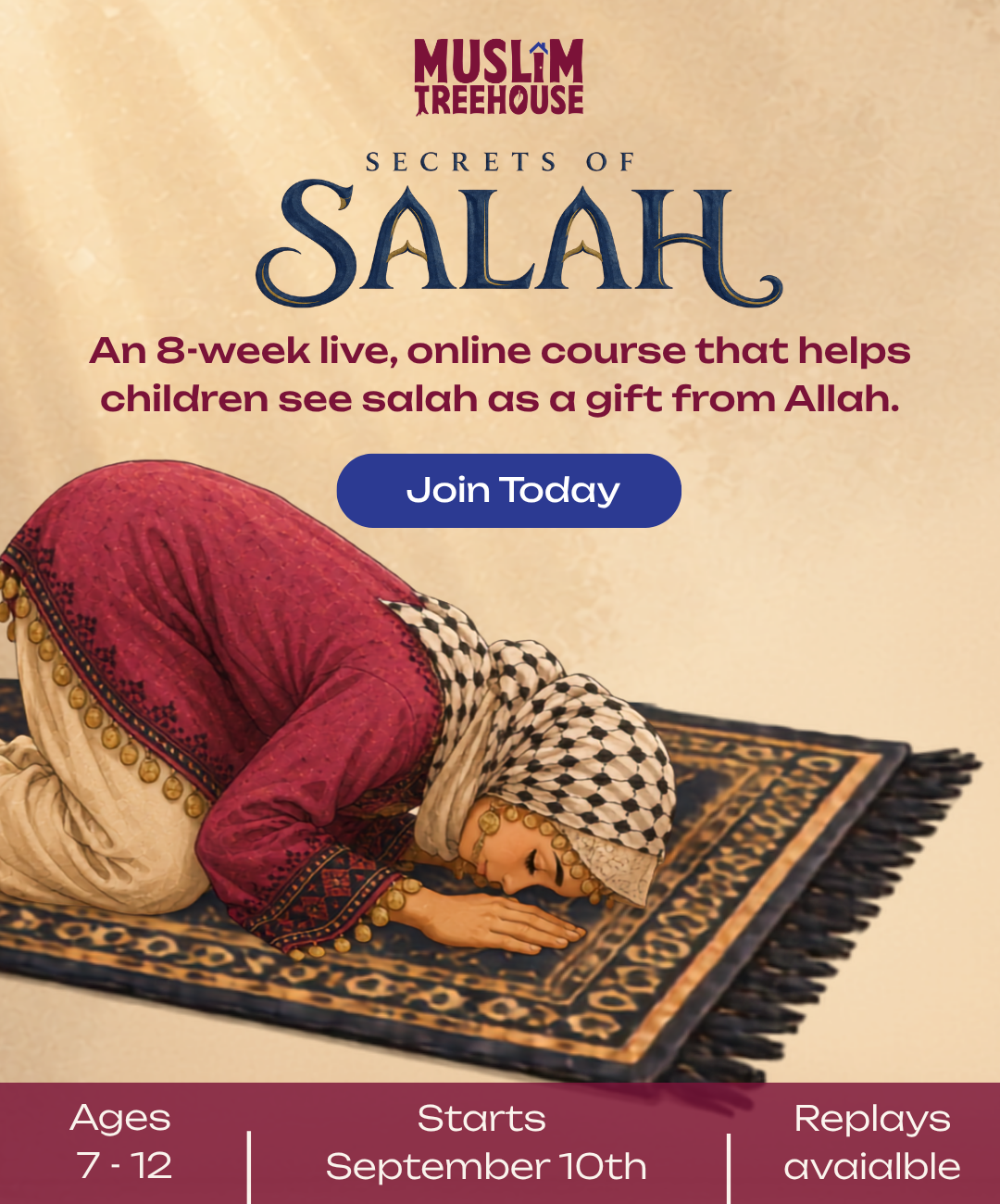 Noor Kids Facebook ad: Your child knows how to pray salah.