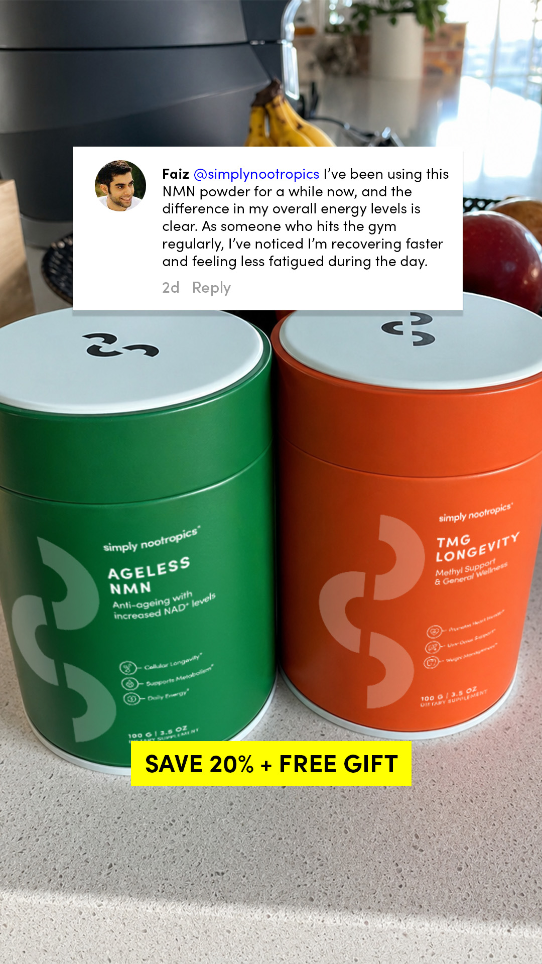 Simply Nootropics Facebook ad