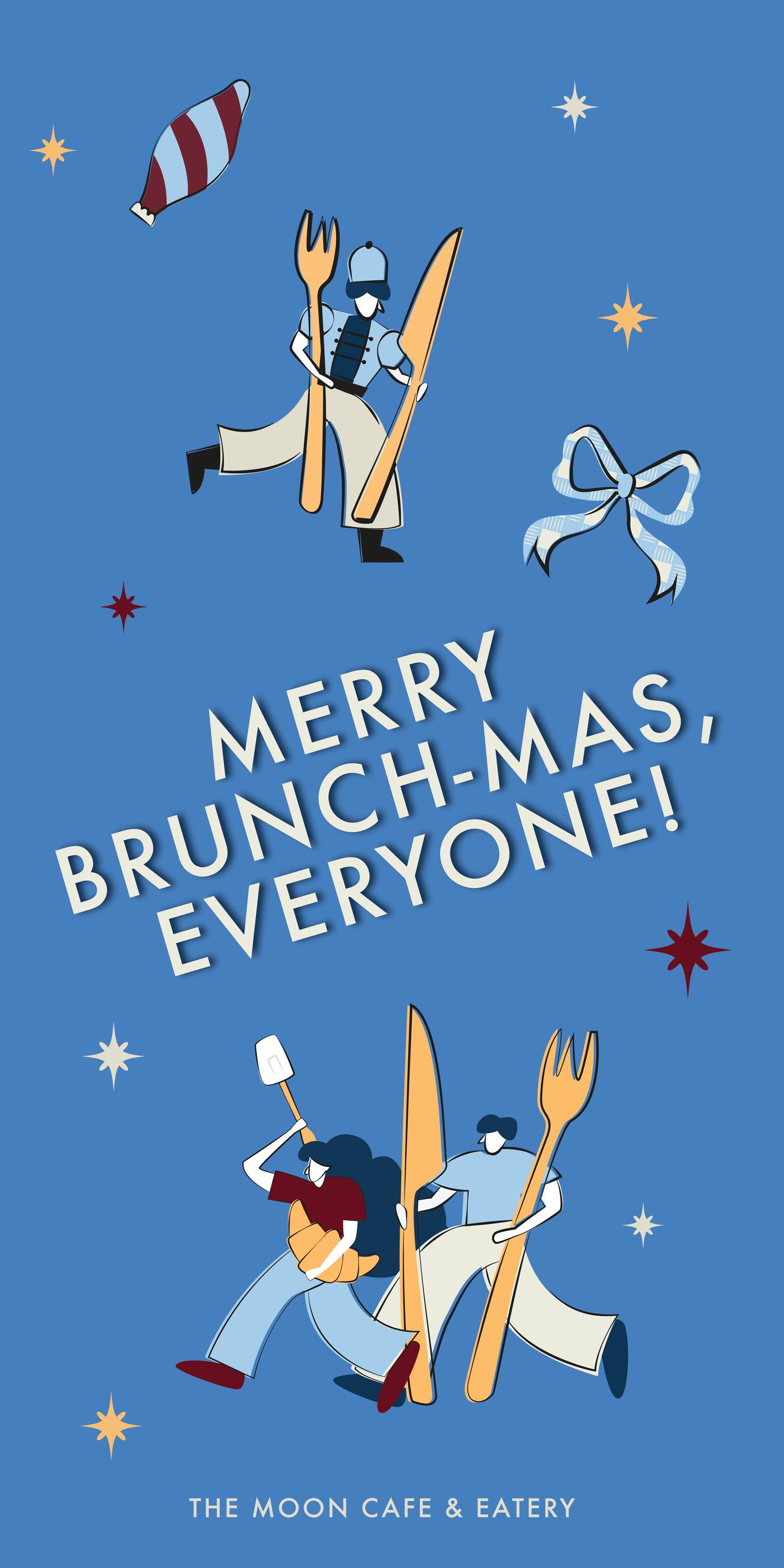 MOON cafe & eatery Facebook ad: Merry Brunch-Mas, everyone!