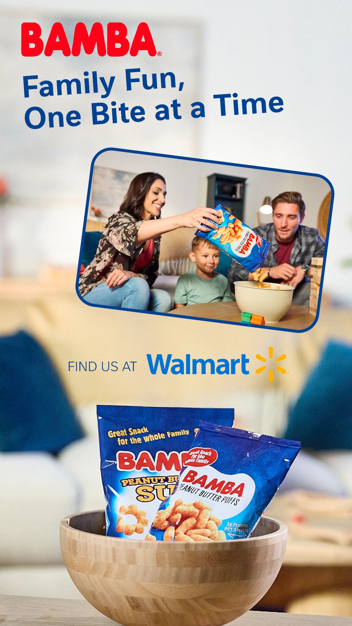 Bamba Peanut Butter Puffs Facebook ad from Dec 9, 2025