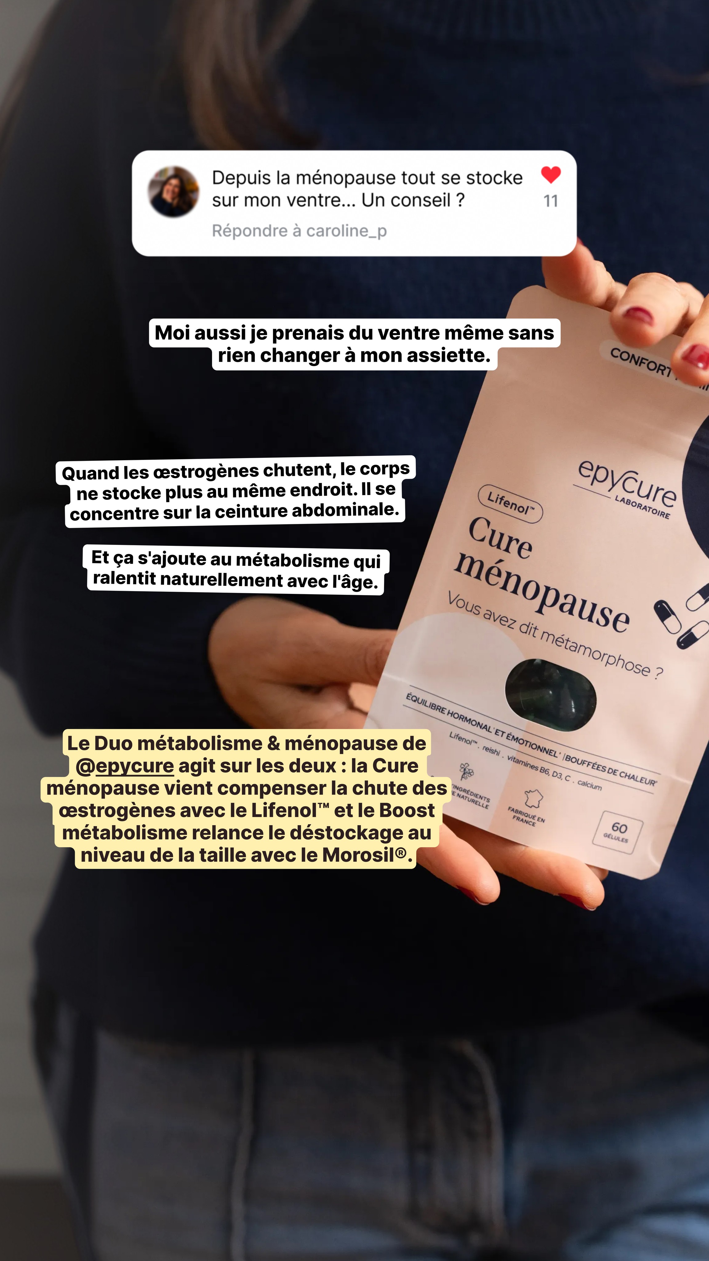 Epycure Facebook ad: 86% des femmes recommandent la Cure ménopause