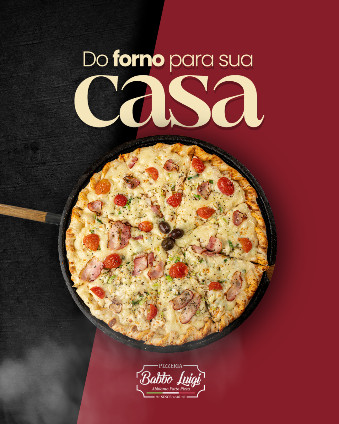 Babbo Luigi Pizzaria Facebook ad: Peça agora no delivery