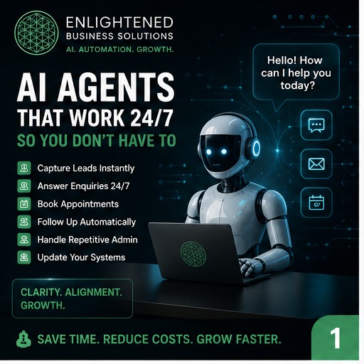 Enlightened Business Solutions Facebook ad: Australian Business Owners, What If AI Could Save…