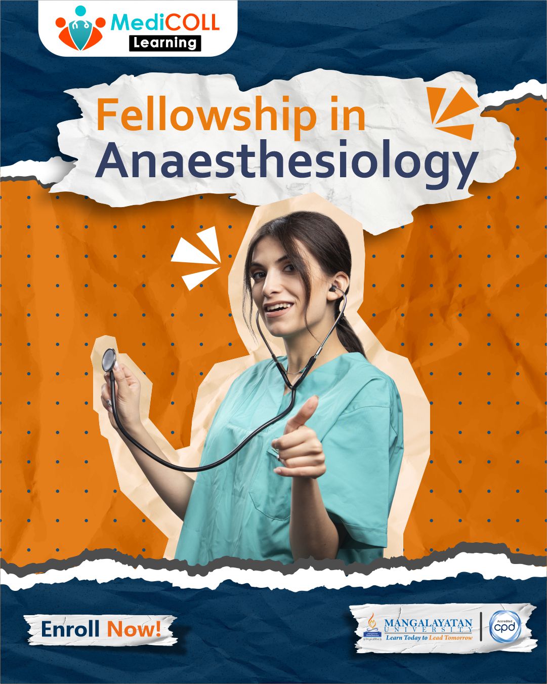 Medicoll Learning Private Limited Facebook ad: Fellowship in Anaesthesiology