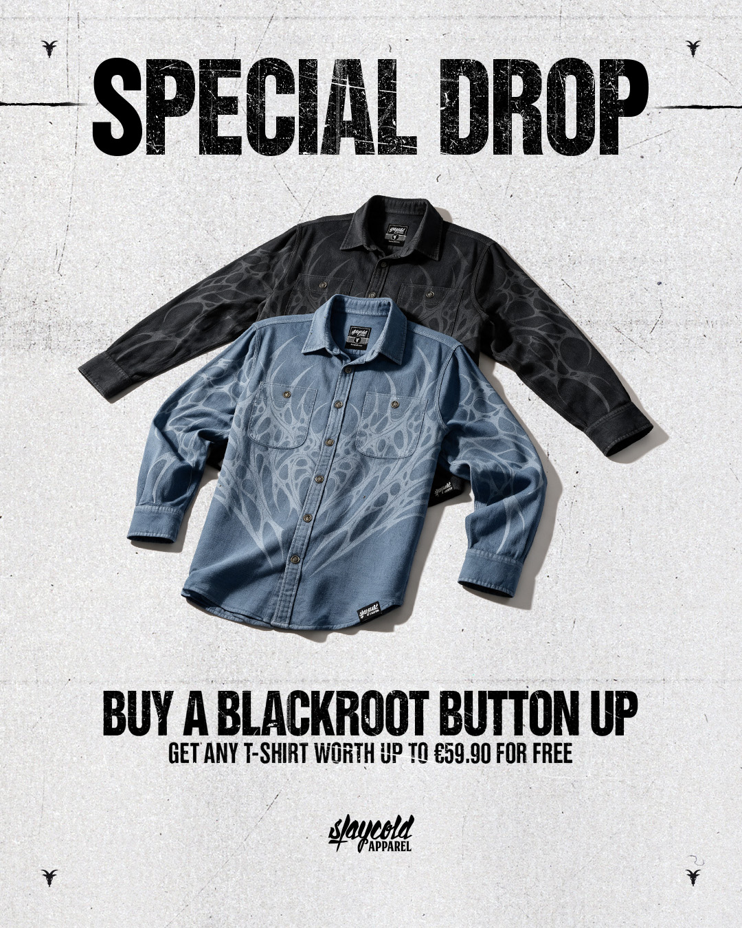 Stay Cold Apparel Facebook ad: Special Drop: Free Shirt Included.