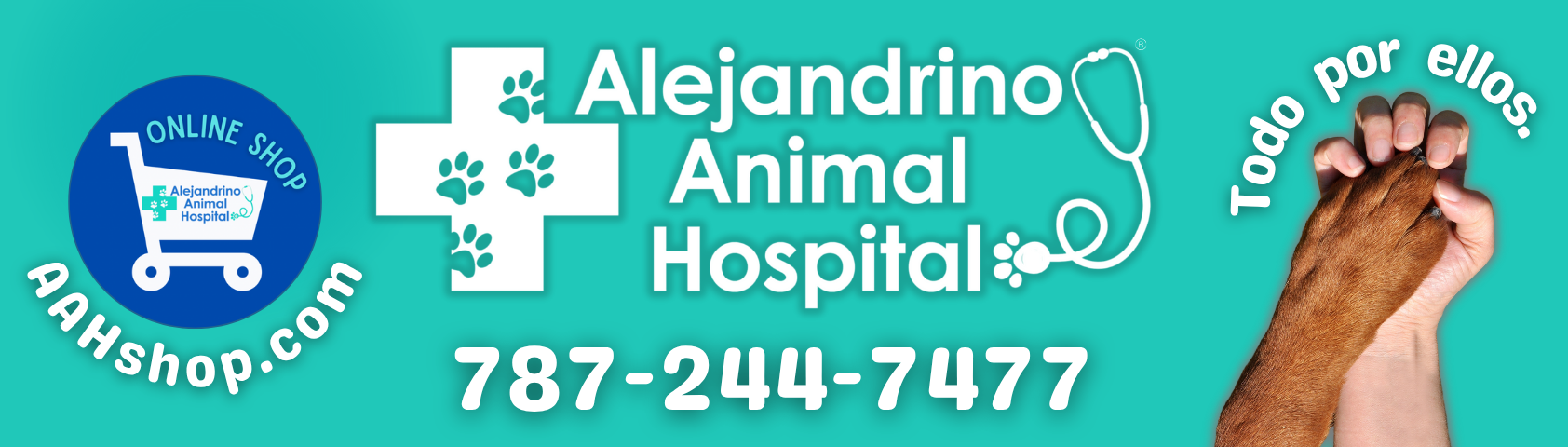 Alejandrino Animal Hospital Facebook ad: ¡Contamos con todo lo que su mascota necesita…
