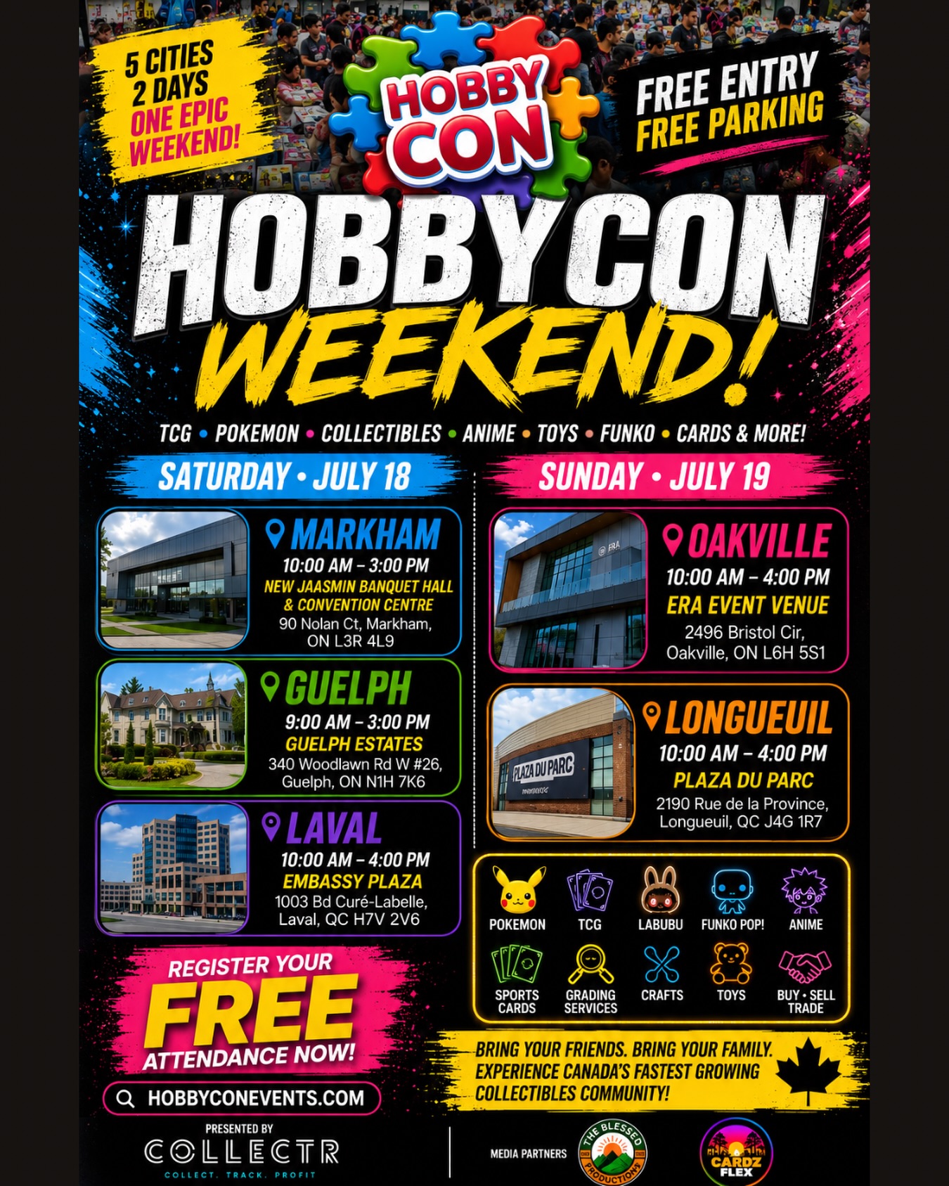 thehobbycon Facebook ad: 5 CITIES. 2 DAYS.