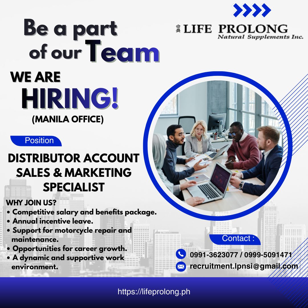 Life Prolong Natural Supplements, Inc. Facebook ad: URGENT HIRING! JOIN OUR GROWING TEAM!