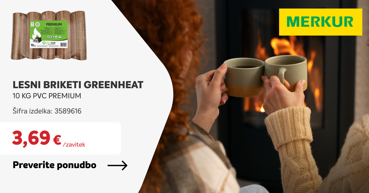 Merkur Facebook ad: Lesni Briketi Greenheat Greenheat 10 Kg Pvc Premium