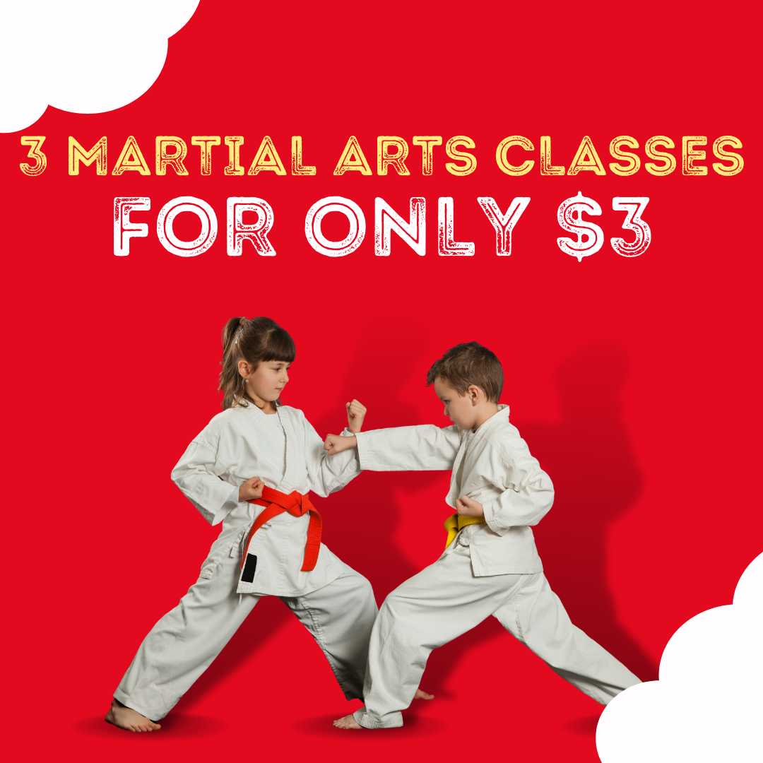 Lake Jackson Taekwondo Facebook ad: 3 MARTIAL ARTS CLASSES FOR ONLY $3
