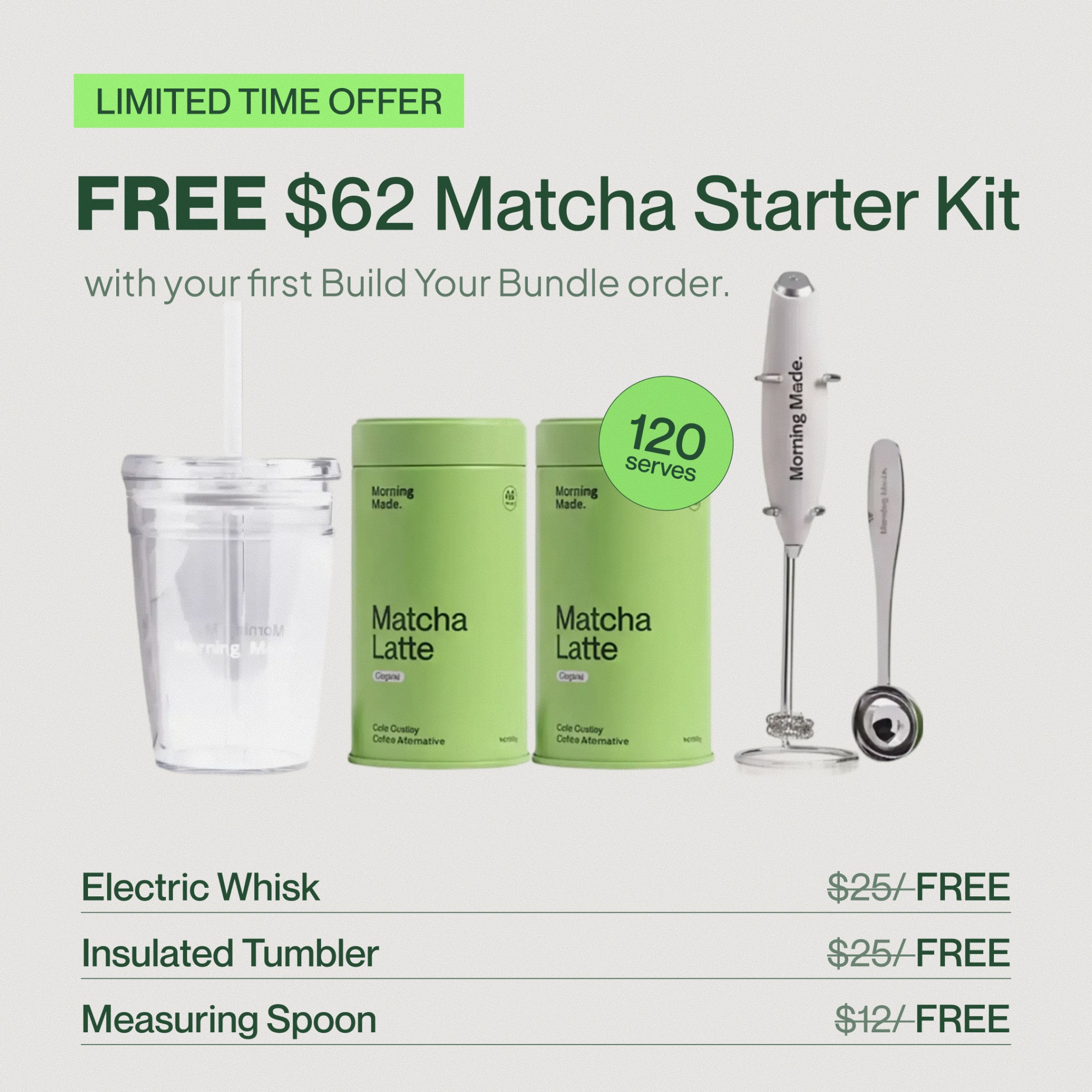 Morning Made Facebook ad: Café-quality matcha at home