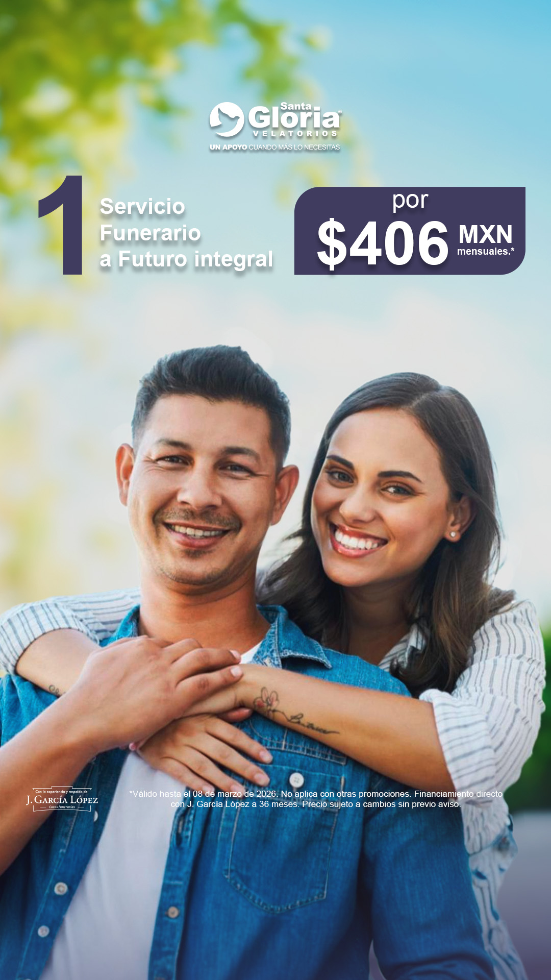 Santa Gloria Velatorios Facebook ad from Mar 10, 2026