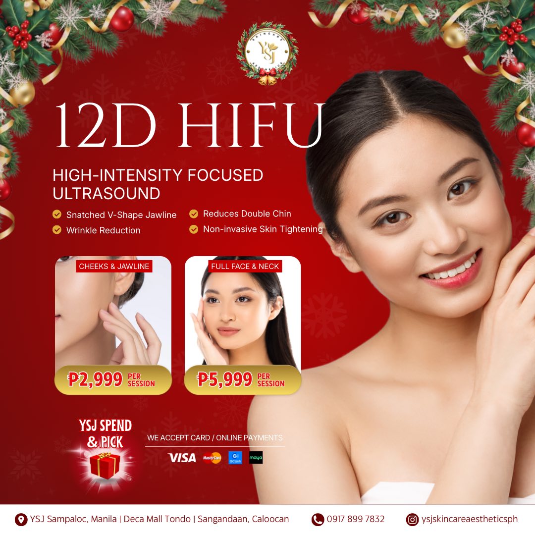 YSJ Skin Care Aesthetics - Caloocan Branch Facebook ad: This Christmas, Every Glow Comes With a Gift