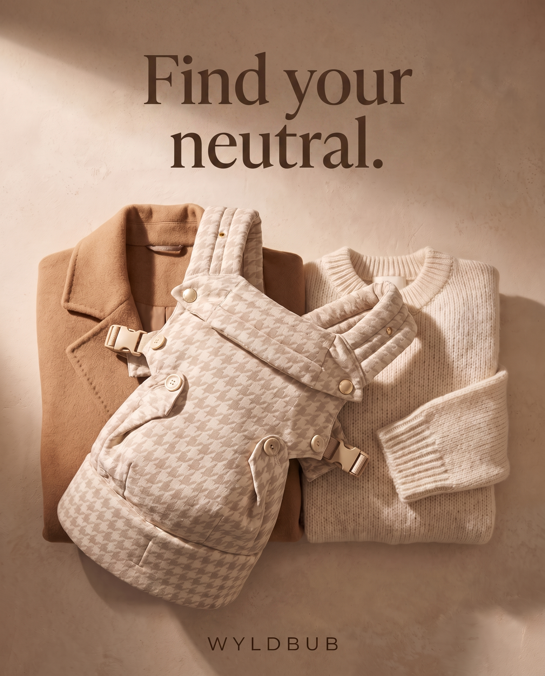 Wyld Bub Facebook ad: The Houndstooth Baby Carrier