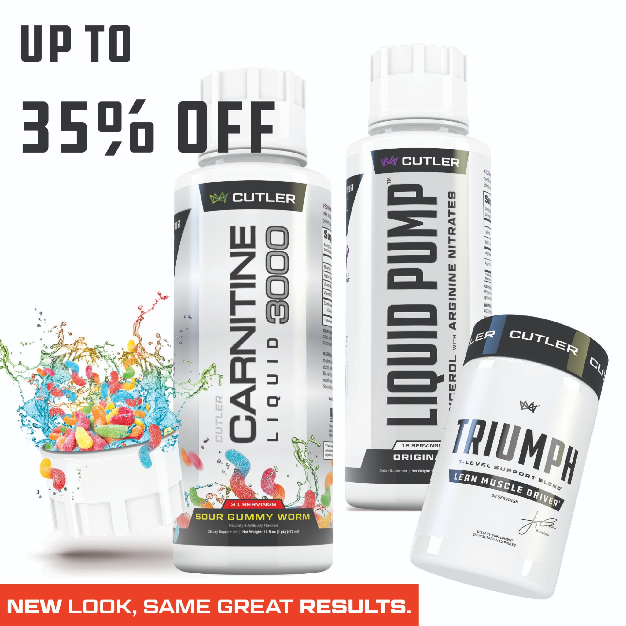 Cutler Nutrition Facebook ad: 35% OFF When You Finish Your Bundle