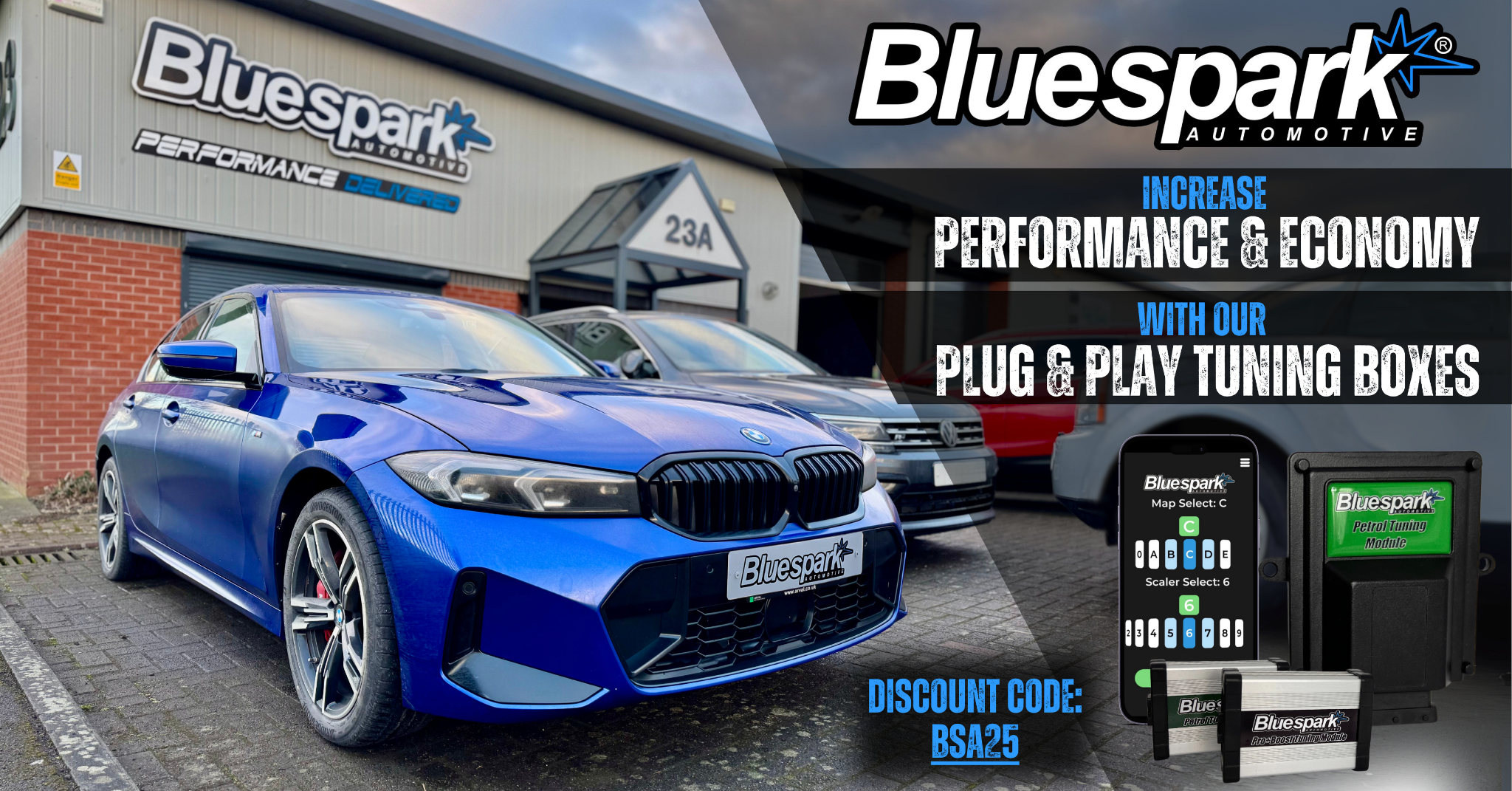 Bluespark Automotive Facebook ad from Oct 1, 2025