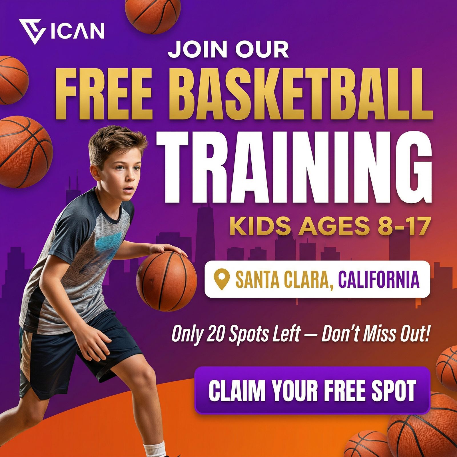 ICAN Basketball Academy Facebook ad