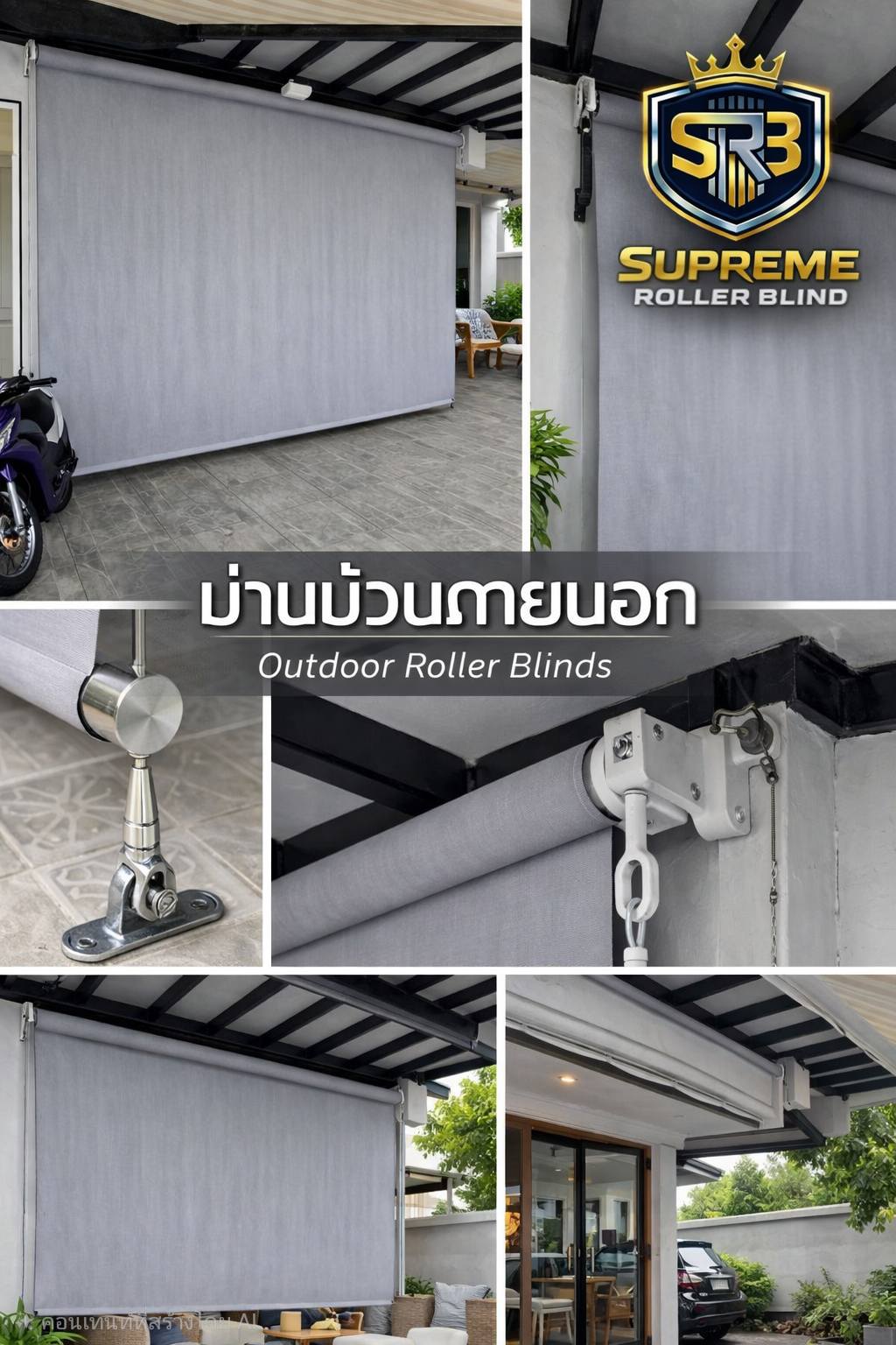 ม่านม้วนภายนอก/กันสาดแนวดิ่ง/Supreme Roller Blind Facebook ad: ม่านม้วนภายนอก กันแดด กันฝน ตัวช่วยบ้านสวยอยู่สบาย