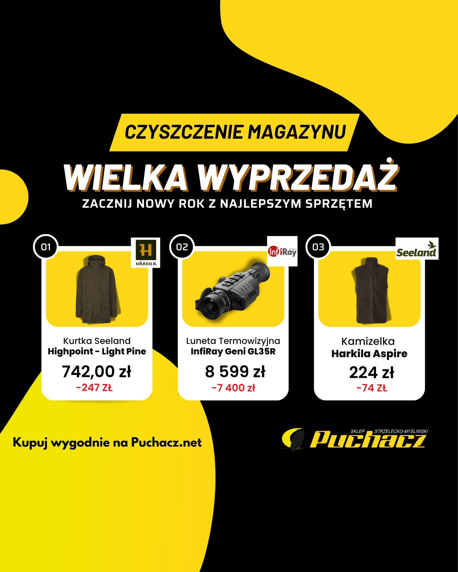 Puchacz sklep strzelecko-myśliwski Facebook ad from Jan 4, 2026
