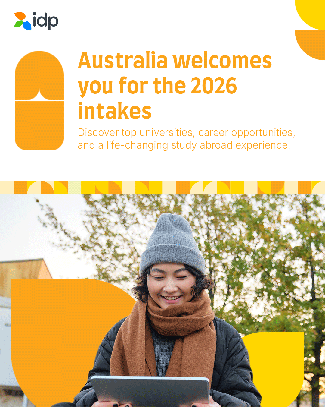 IDP Education Facebook ad: Australia is calling for 2026 intakes!