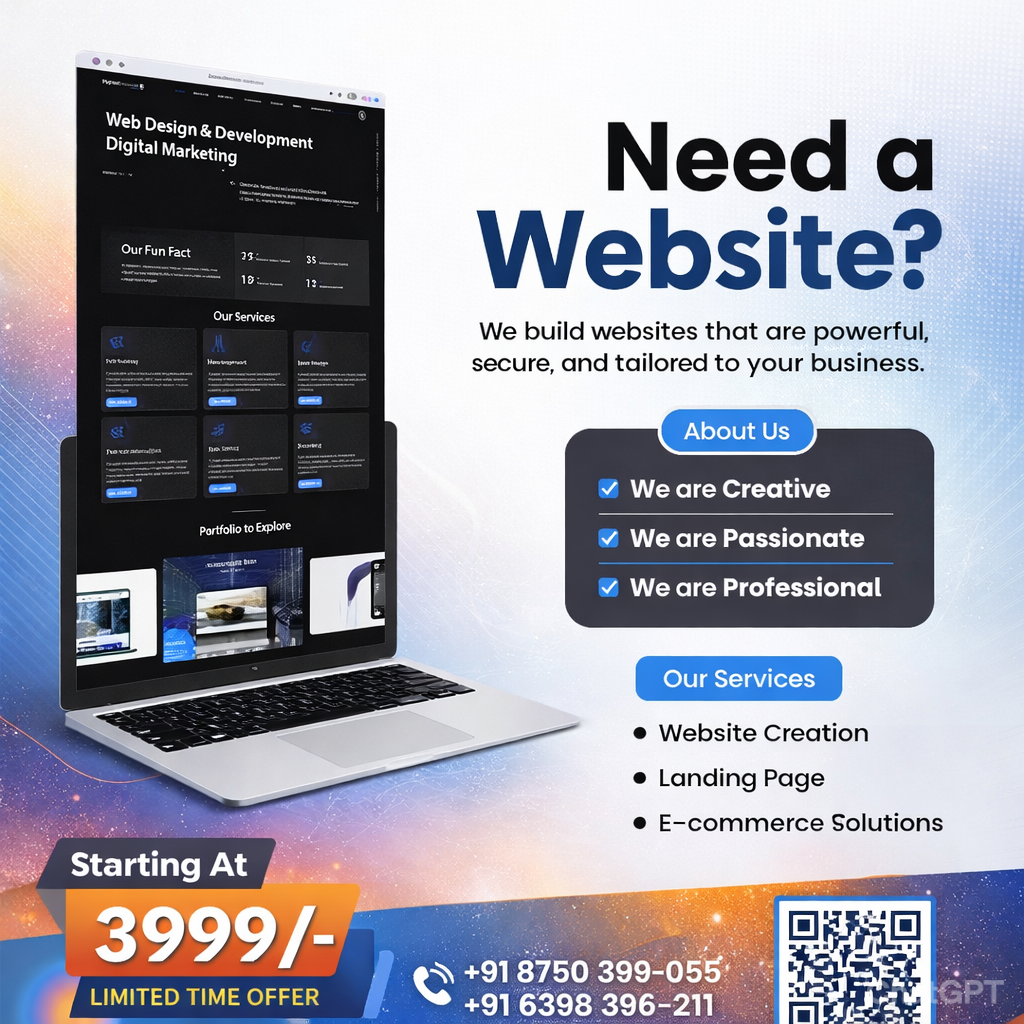 Rigteq Software Solutions Facebook ad: Professional Website Starting at ₹3999