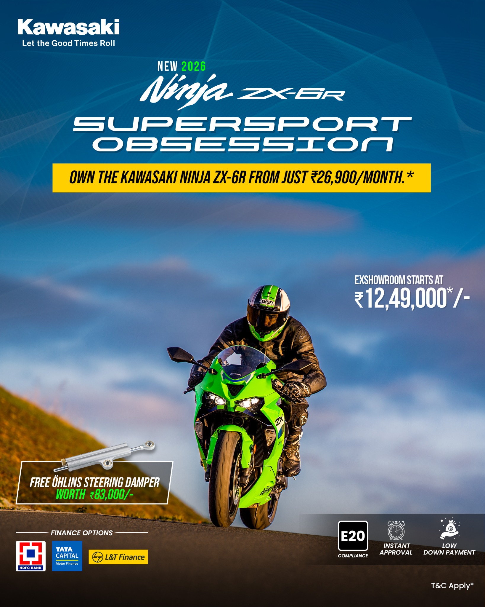 Kawasaki India Facebook ad: Supersport performance starts here.