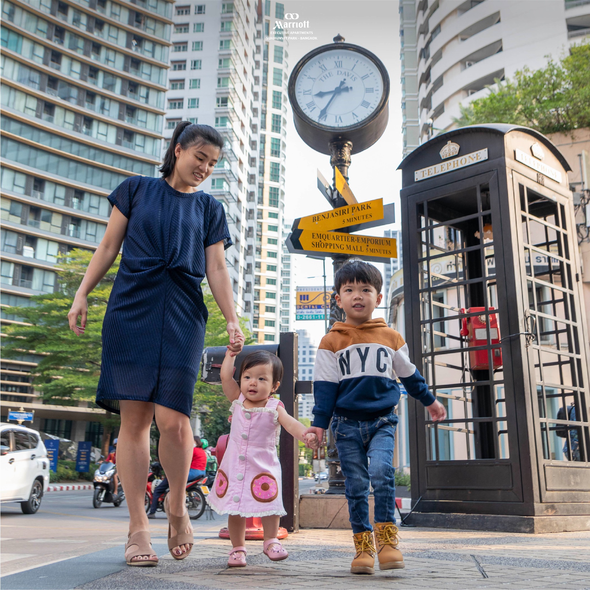 Marriott Executive Apartments Sukhumvit Park, Bangkok Facebook ad: Explore the energy of Bangkok by day and…