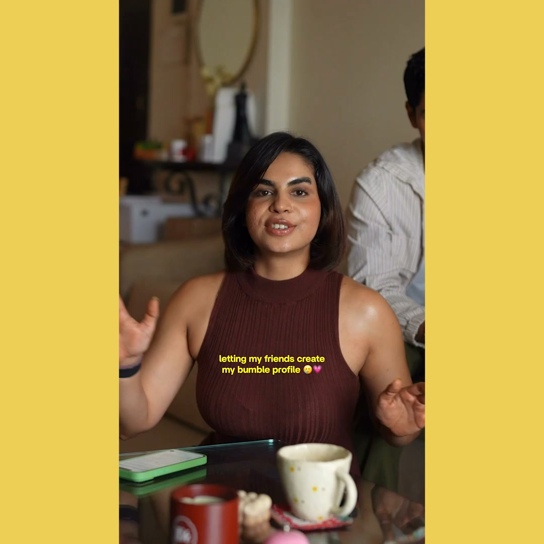 Bumble India Facebook ad: So I let them build my profile.