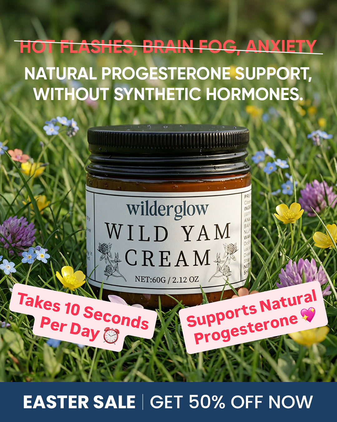 WilderGlow Wild Yam Cream Facebook ad