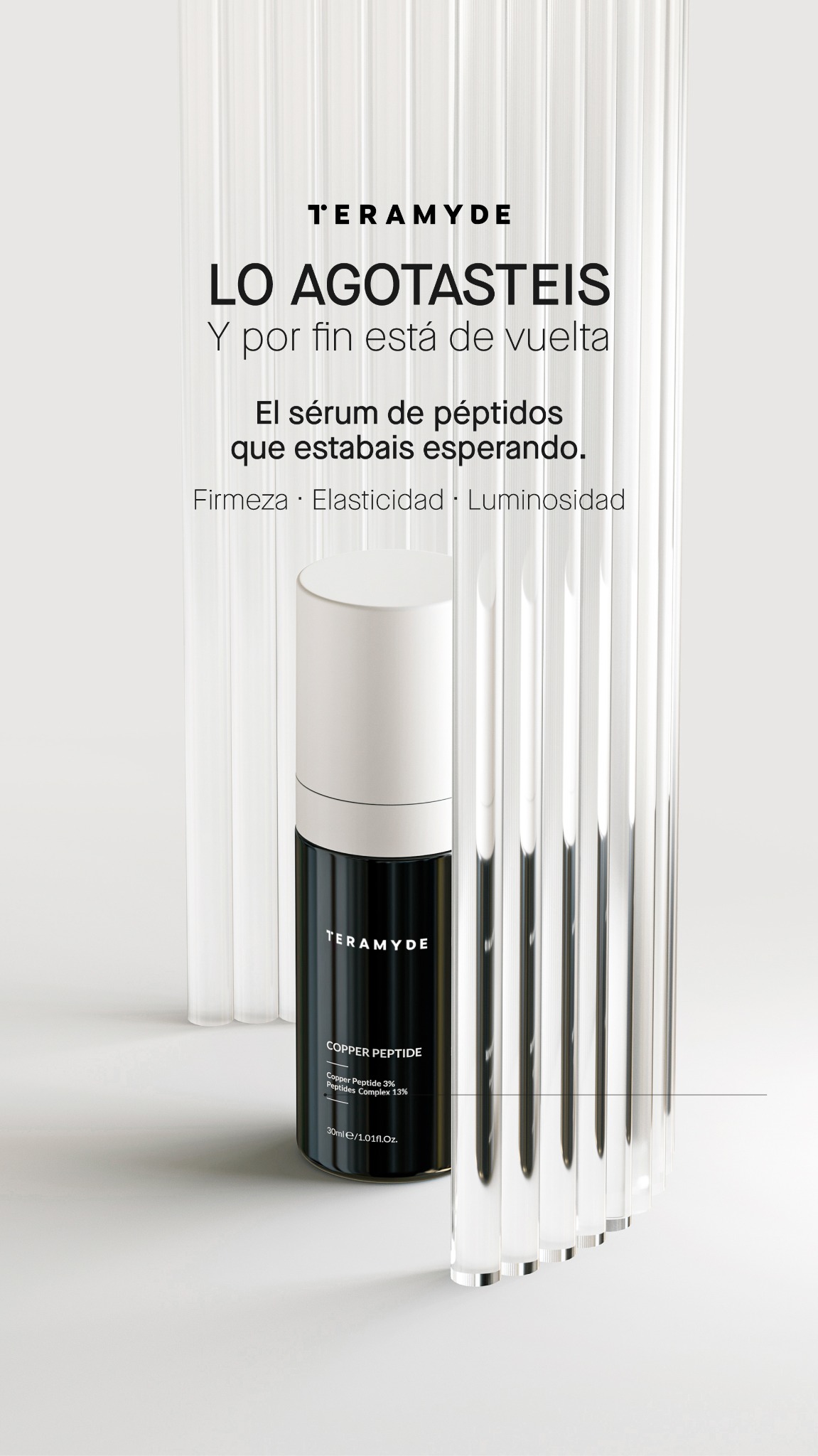 Niche Beauty Lab Facebook ad: Copper Peptide está DE VUELTA.