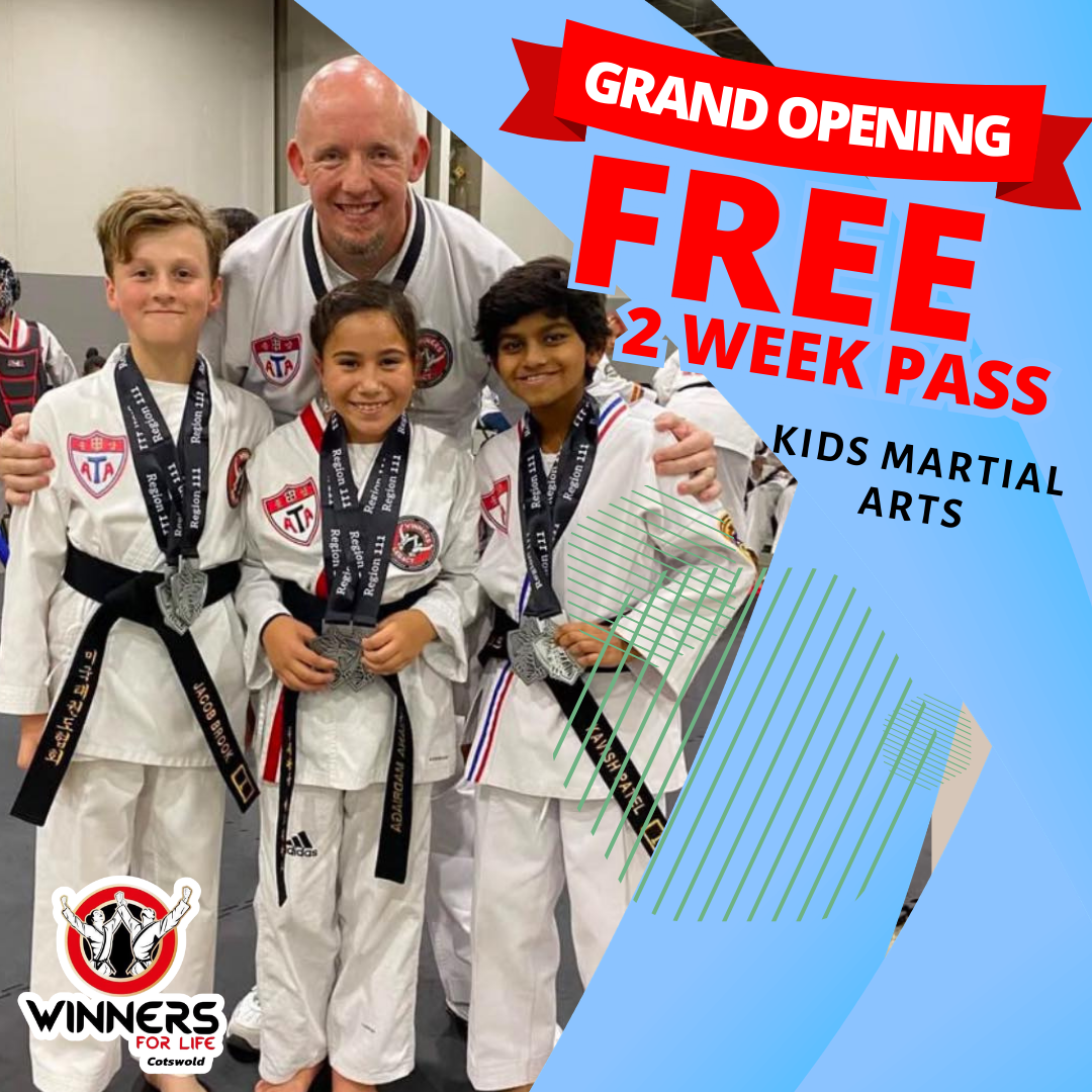 Winners for Life Cotswold Facebook ad: Grand Opening Deal: FREE Martial Arts for Kids!