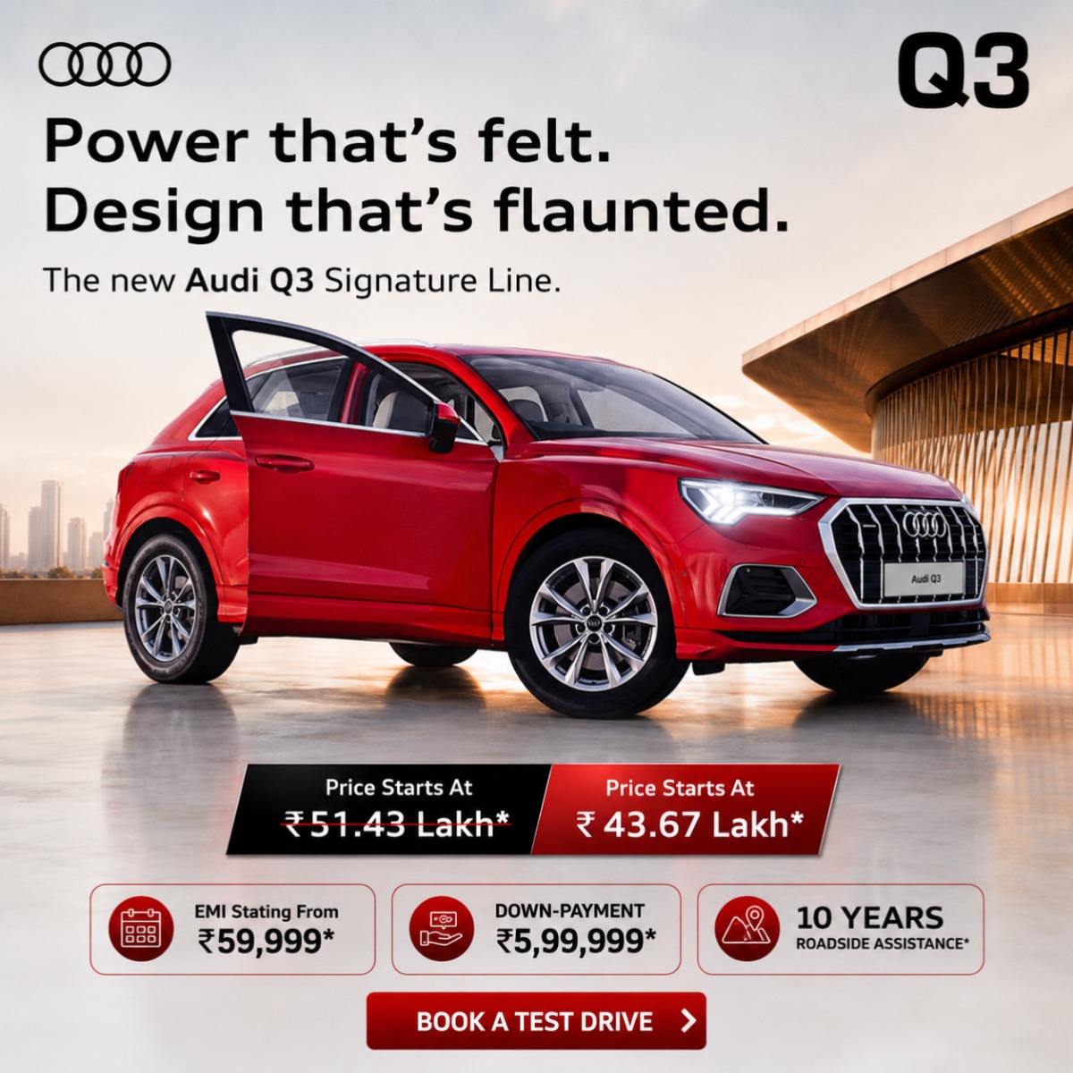 Luxury Car Deals Facebook ad: Drive home the Audi Q3 with exclusive flat…
