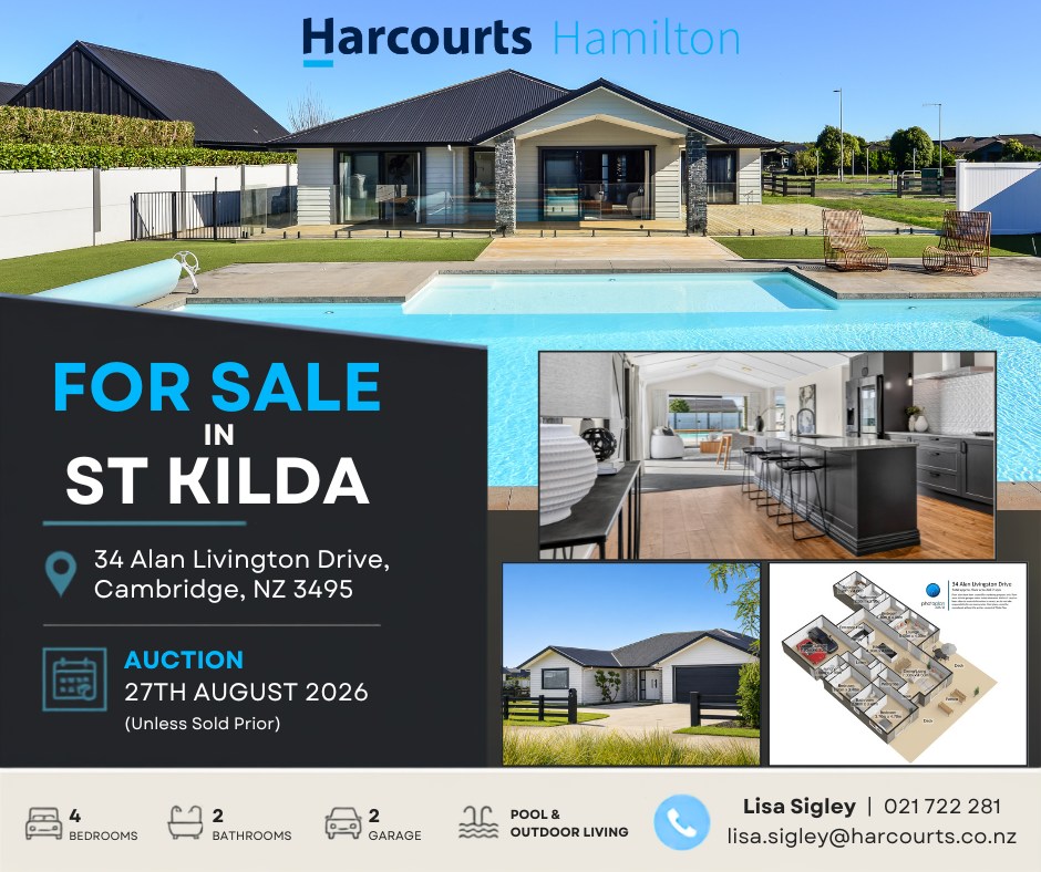 Lisa Sigley - Harcourts Hamilton Facebook ad: 34 Alan Livingston Drive, Cambridge, NZ 3495 - House for…
