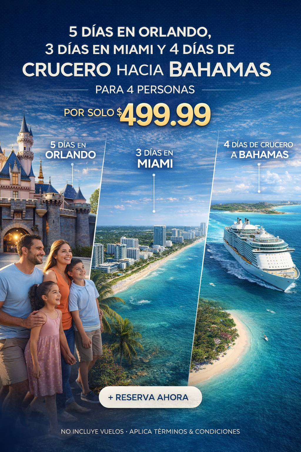 Ideal Vacation Facebook ad: ¡Ofertas de Viaje Únicas!