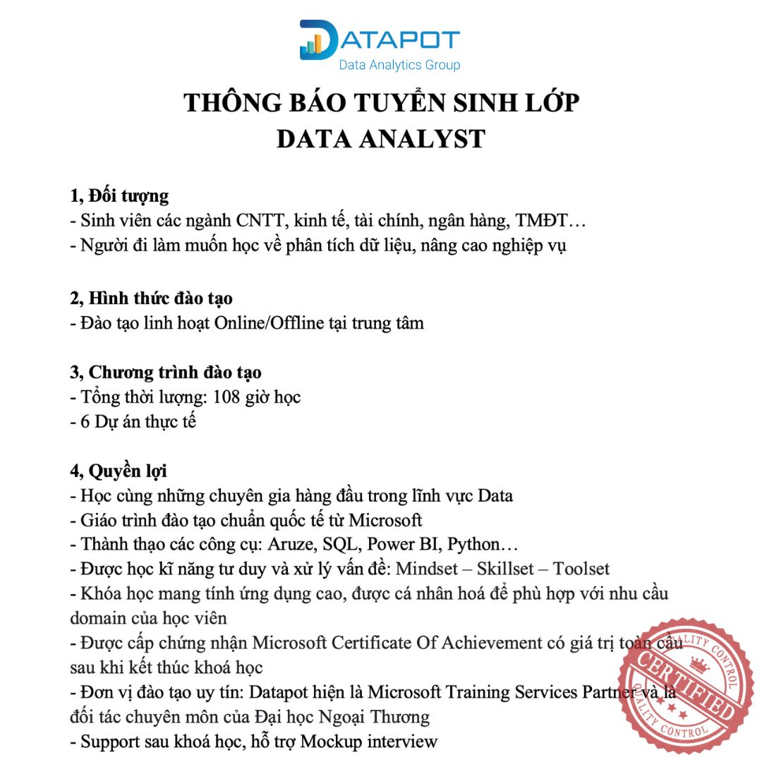 Datapot Analytics Training Facebook ad