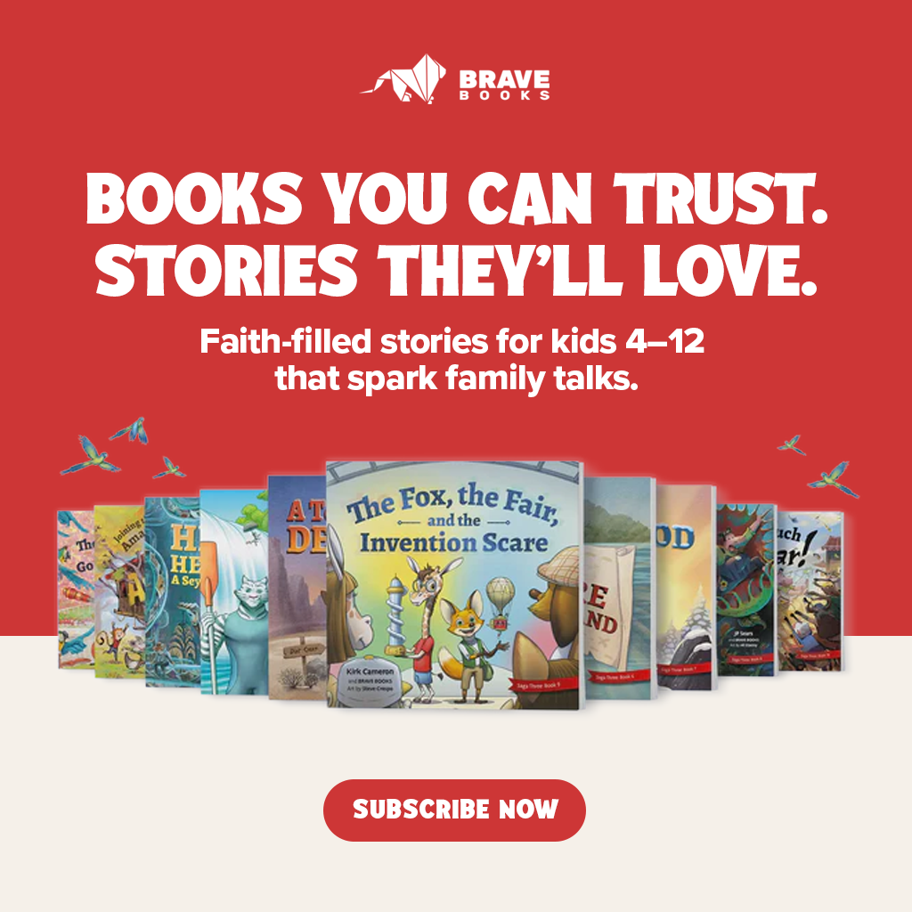 BRAVE Books Facebook ad: Strengthen your family with Pro-God, Pro-America…