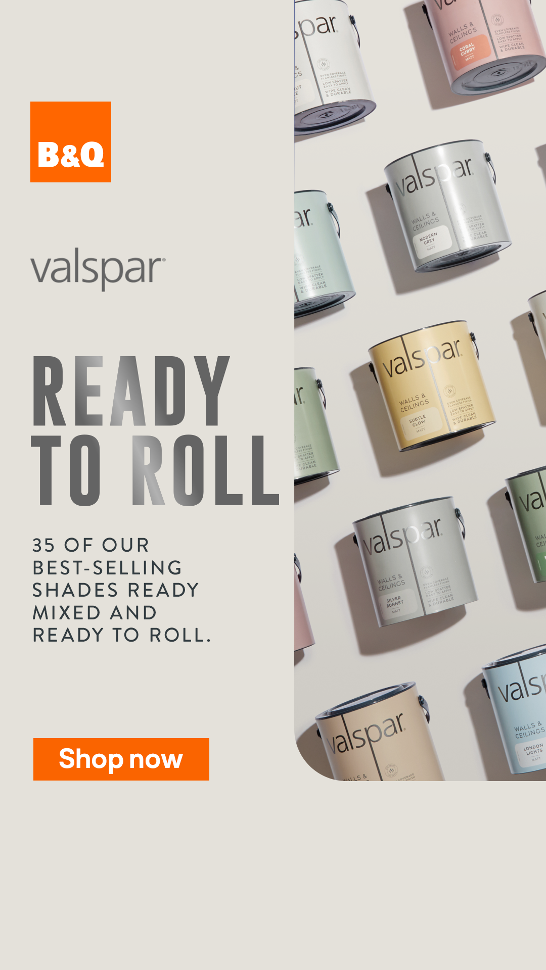 B&Q Facebook ad: Valspar's New Ready Mix Range