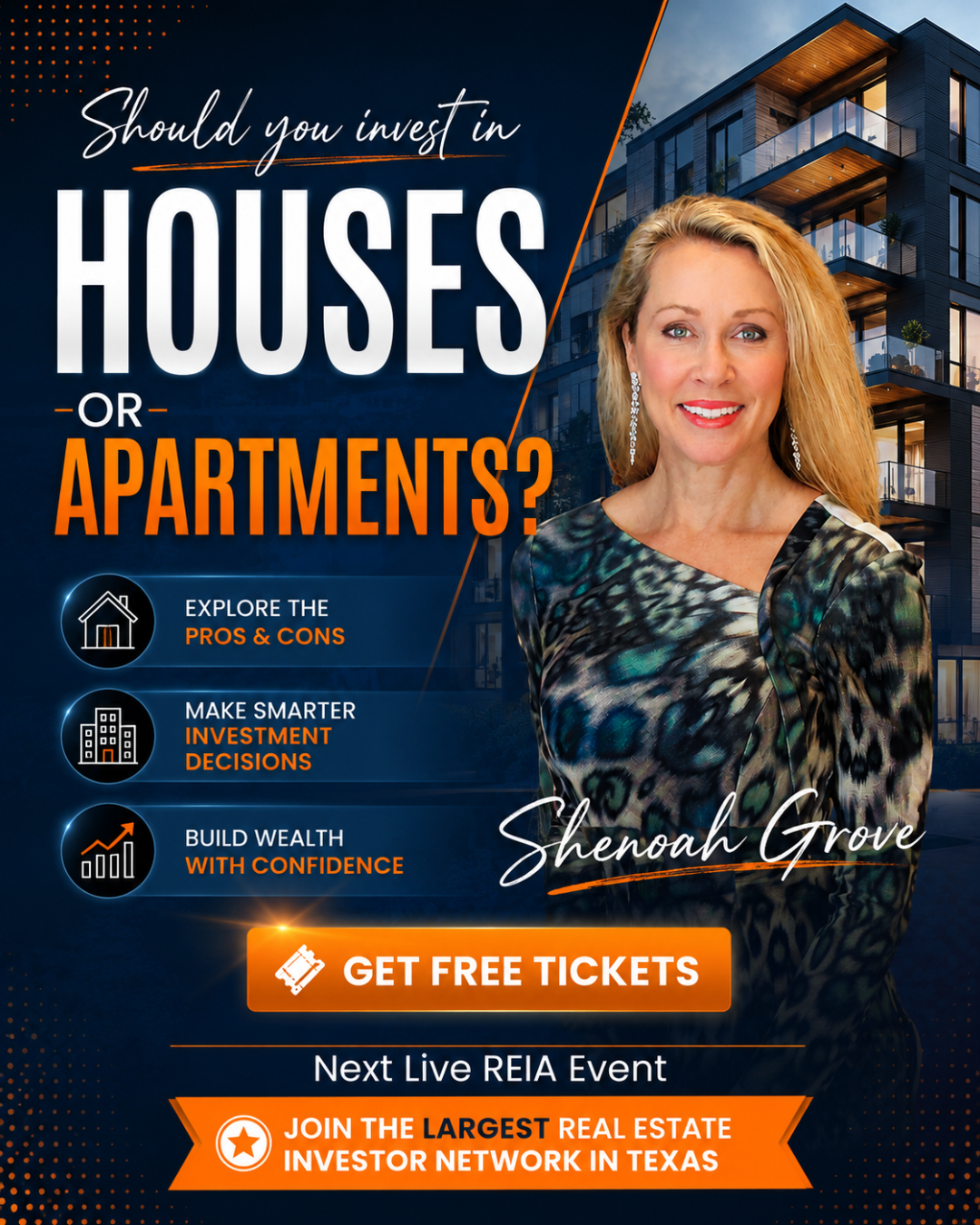 Houston Real Estate Networking Club Facebook ad: Get FREE Tickets