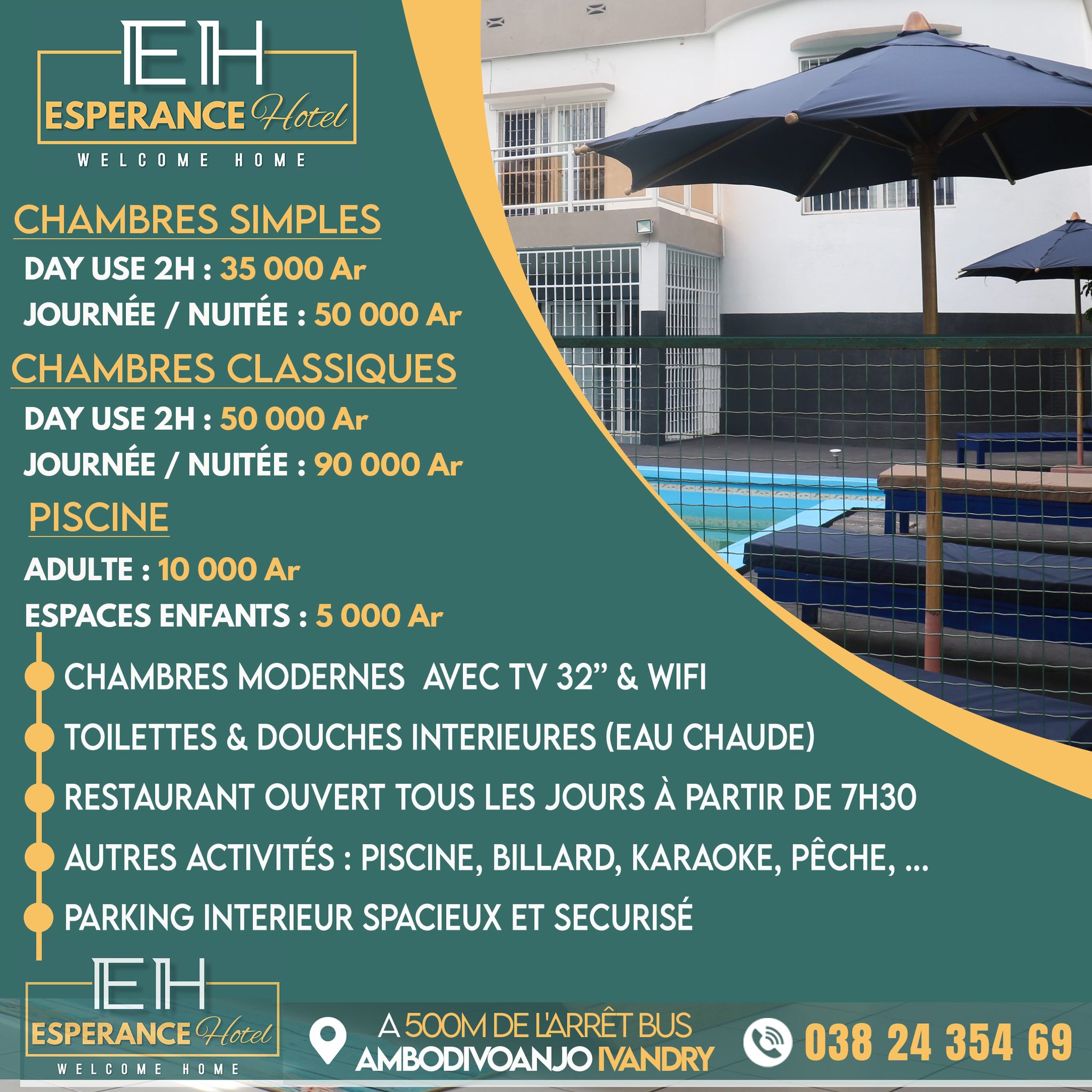 Espérance Hotel et Restaurant - Ivandry Facebook ad