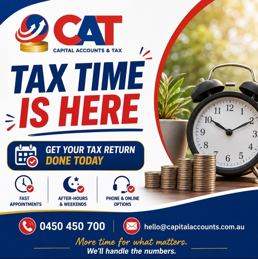 Capital Accounts & Tax Pty Ltd Facebook ad: TAX TIME IS HERE