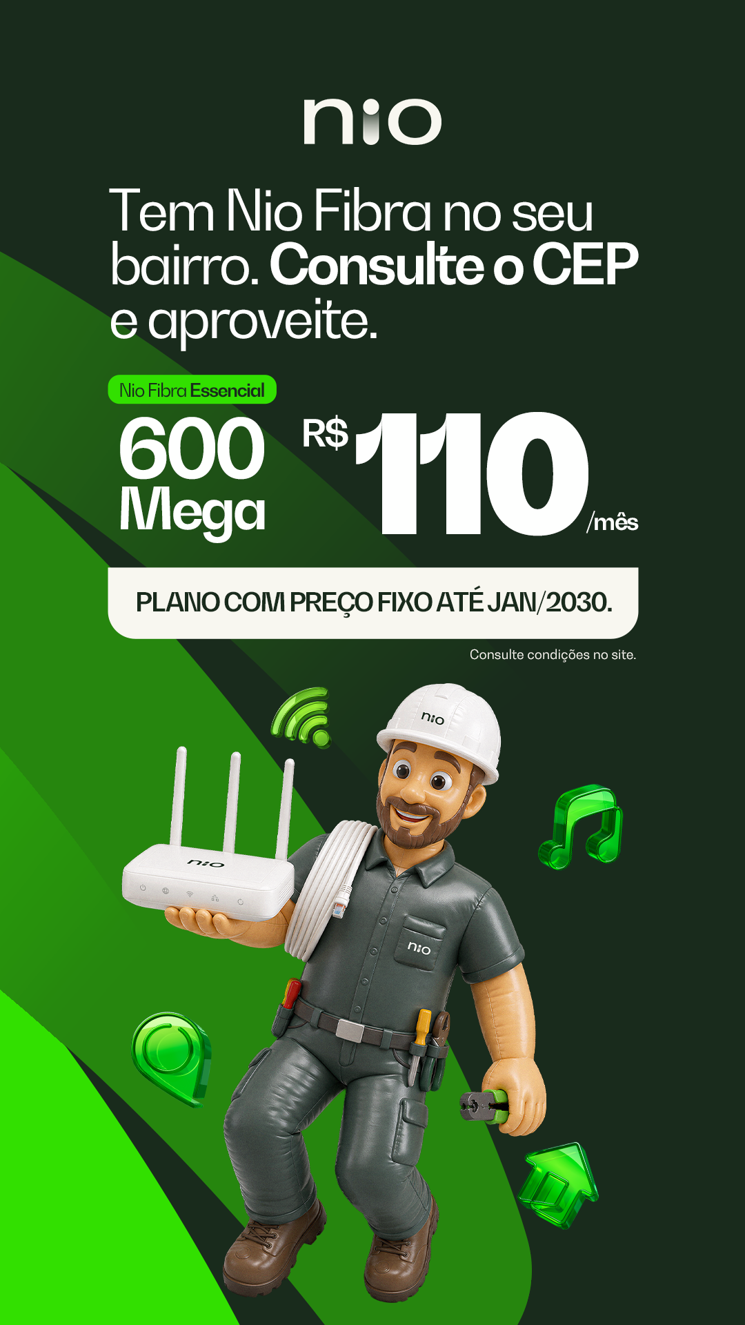 Nio Facebook ad: Seu bairro já tem Nio Fibra! E você?
