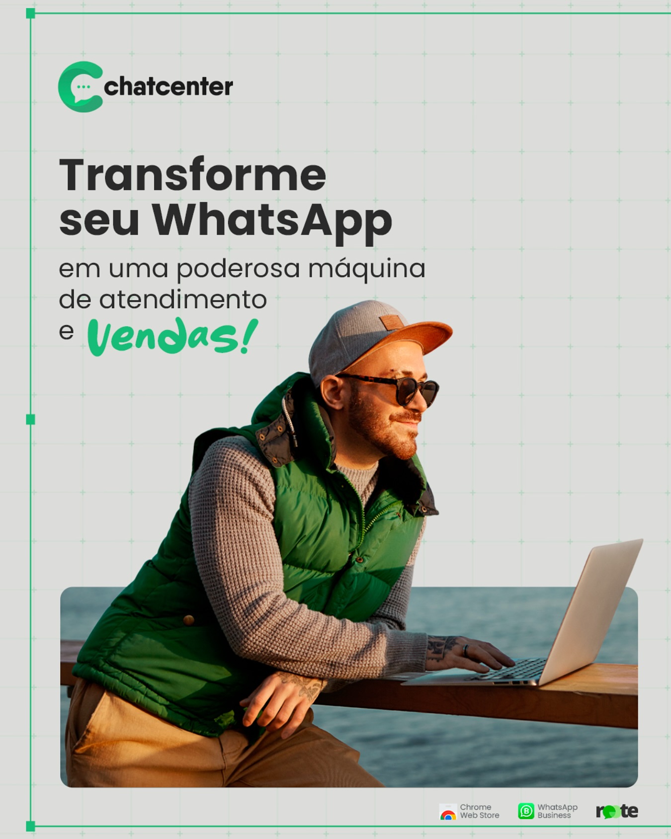 ChatCenter Brasil Facebook ad: Seu WhatsApp como uma máquina.