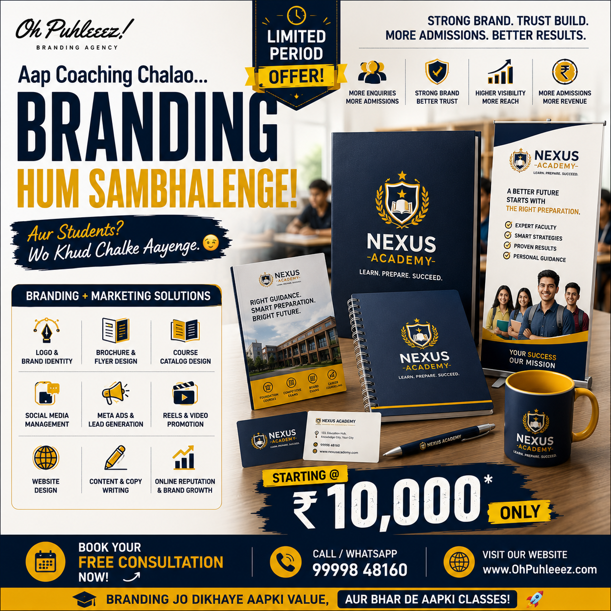 Oh Puhleeez Branding Agency Facebook ad: Packages Starting @ ₹10,000