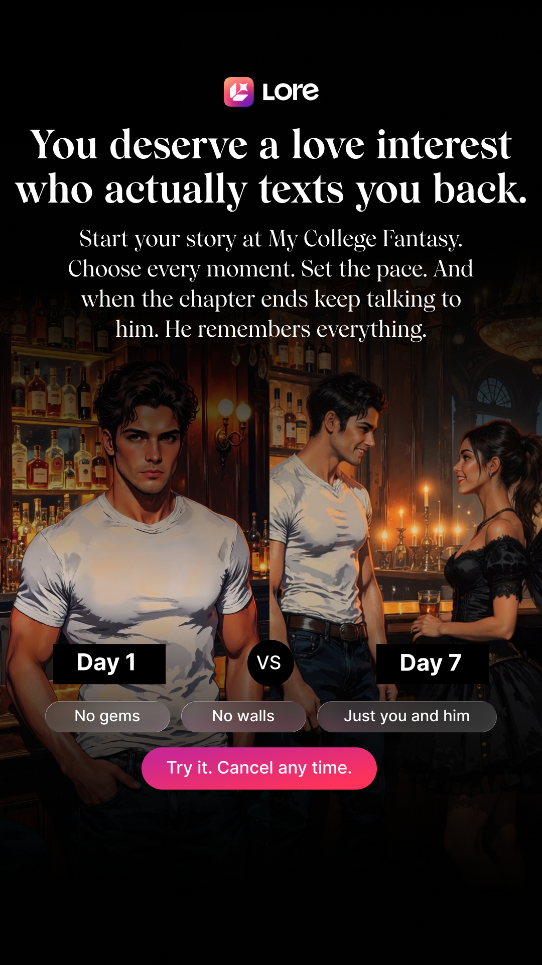 Lore: Interactive Stories Facebook ad