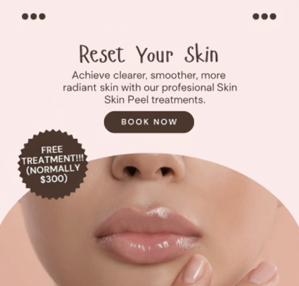 SL Aesthetic Medicine Facebook ad: FREE Professional Skin Peel [Normally $300]
