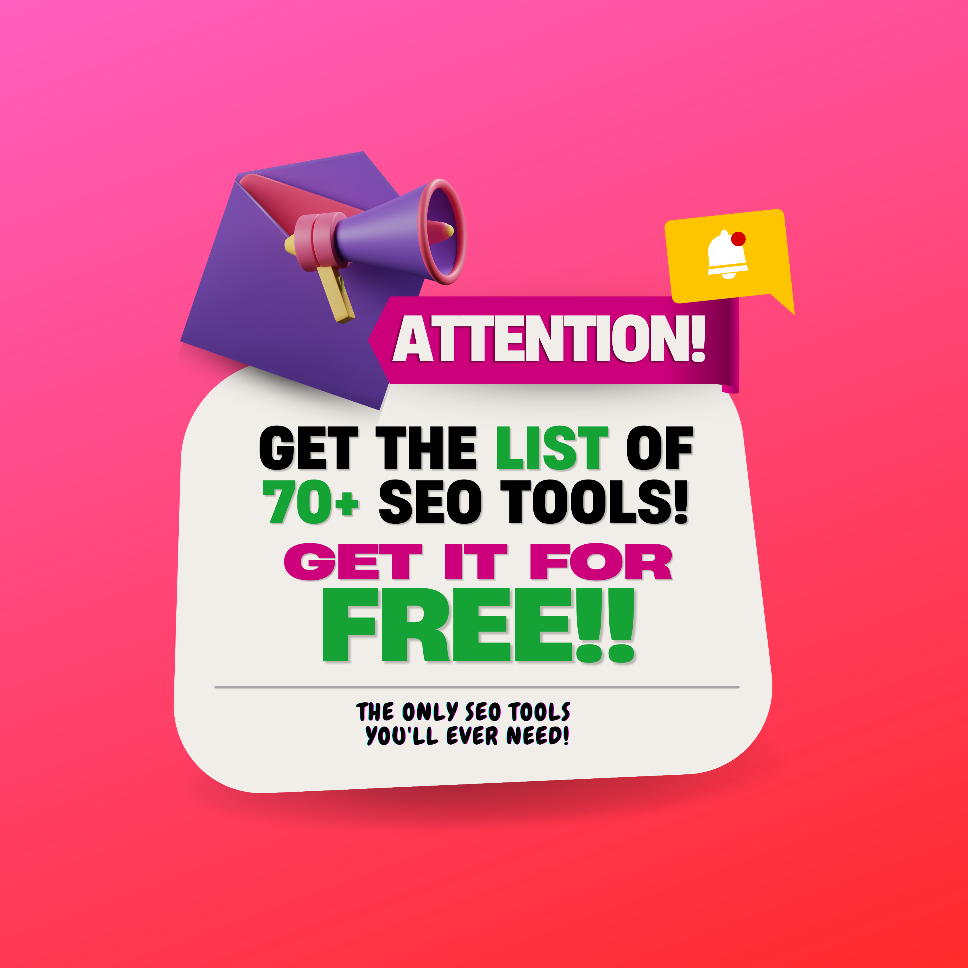 DM AI Fusion Facebook ad: List of 70+ SEO Tools!