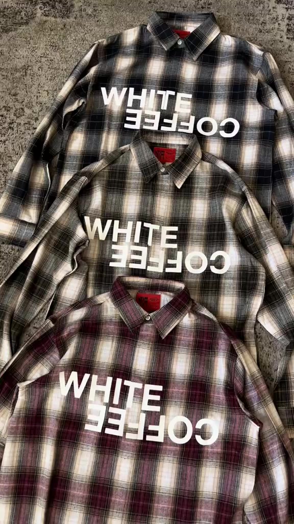 White Coffee Facebook ad: SHOP FLANNELS
