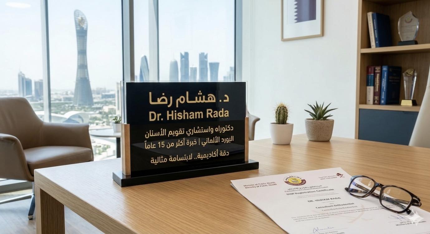 د. هشام رضا - استشاري تقويم الأسنان - البورد الألماني Facebook ad: الخبرة الأكاديمية والمهنية في خدمة ابتسامتكم بالدوحة!
