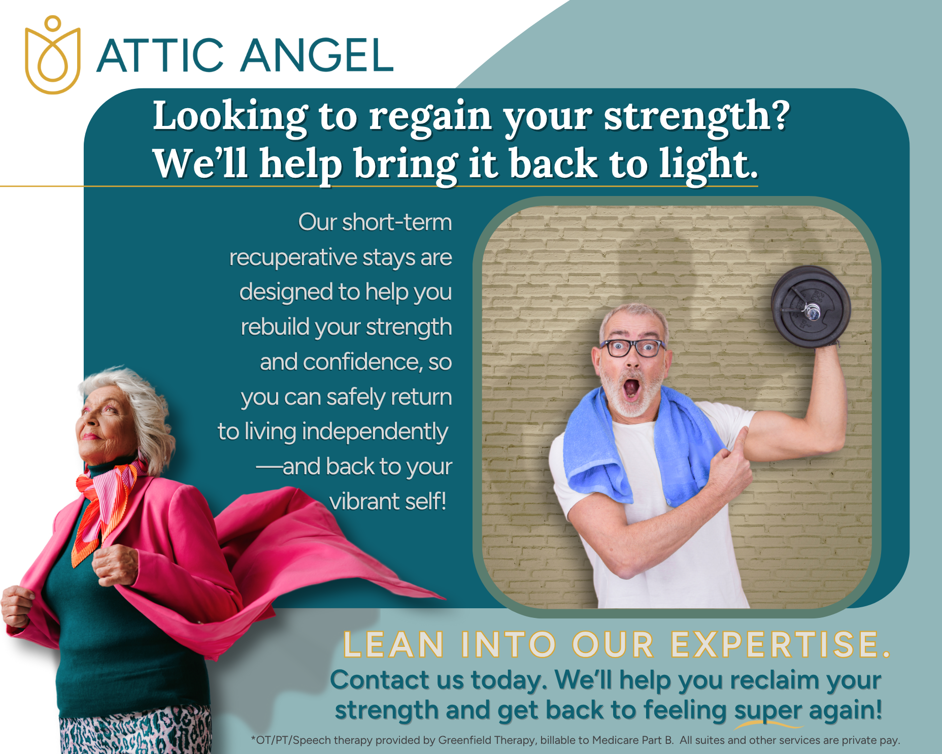 Attic Angel Facebook ad: The Suite Spot for Your Recovery